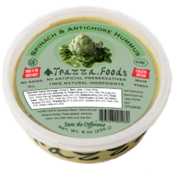 Spinach & Artichoke Hummus Trazza Foods