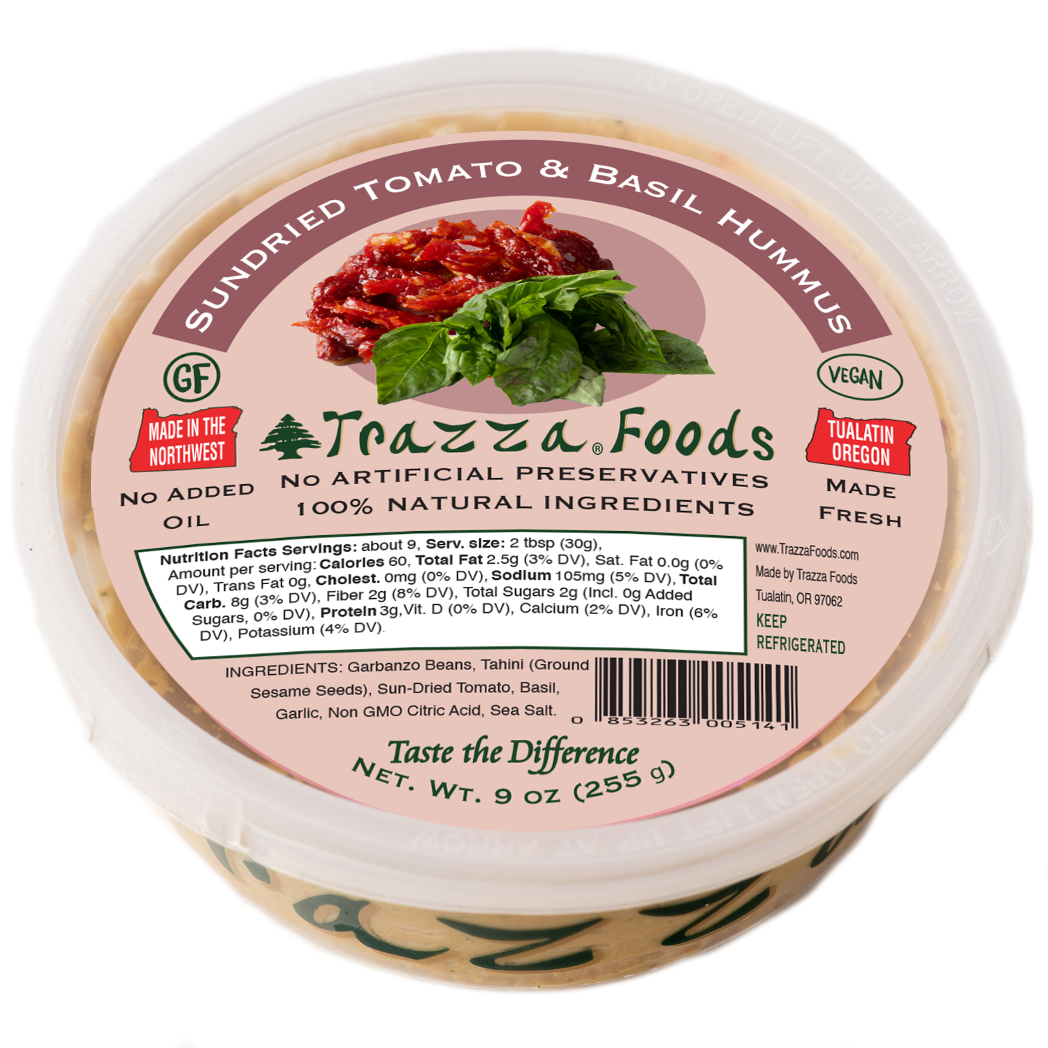 Sun-Dried Tomato & Basil Hummus