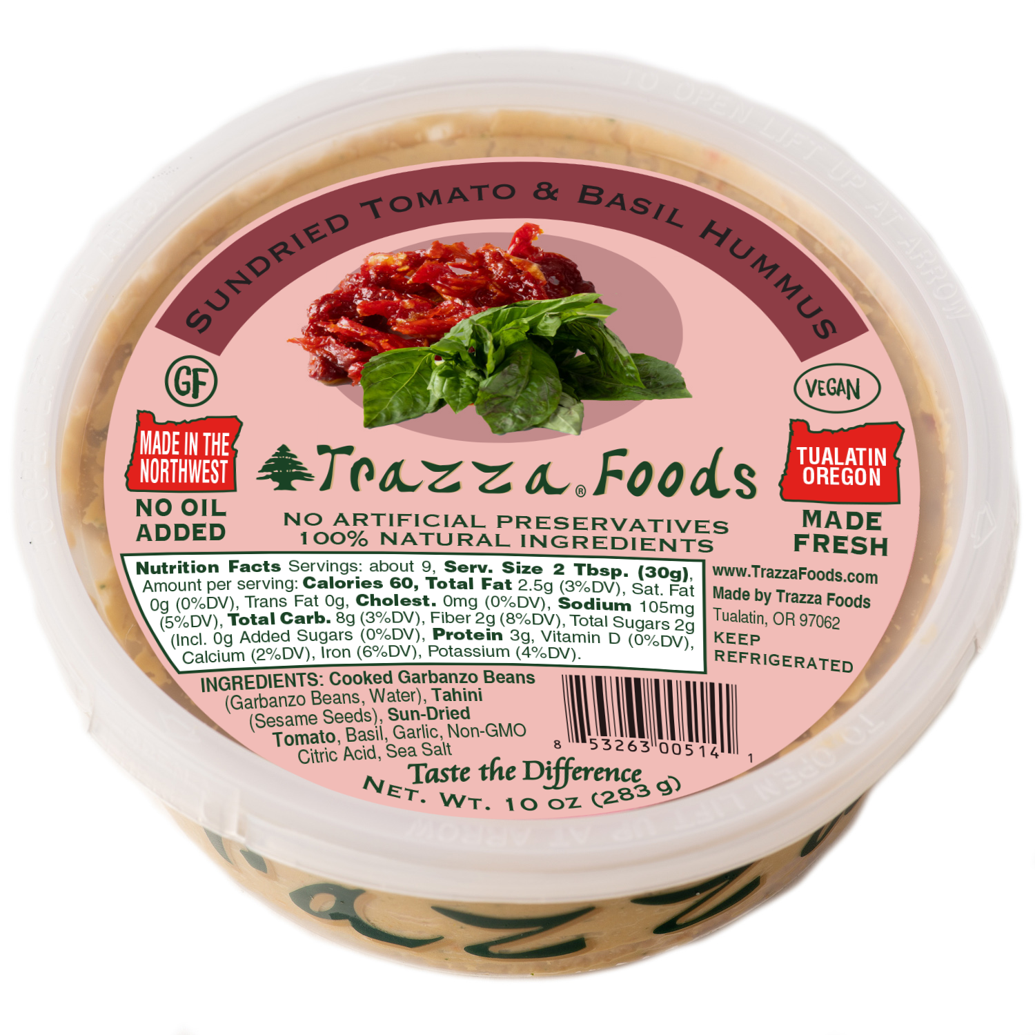 Sun-Dried Tomato & Basil Hummus
