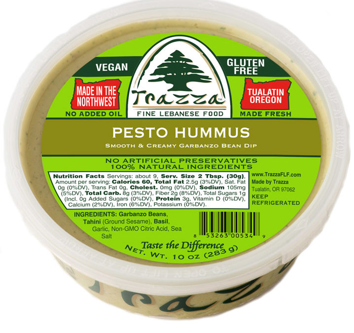 Vegan Pesto Hummus Trazza Foods