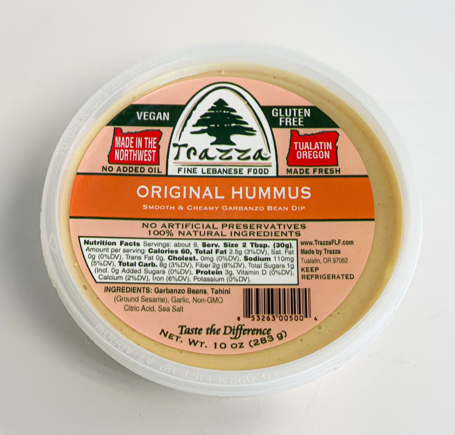 Trazza Foods vegan, healthy original hummus.
