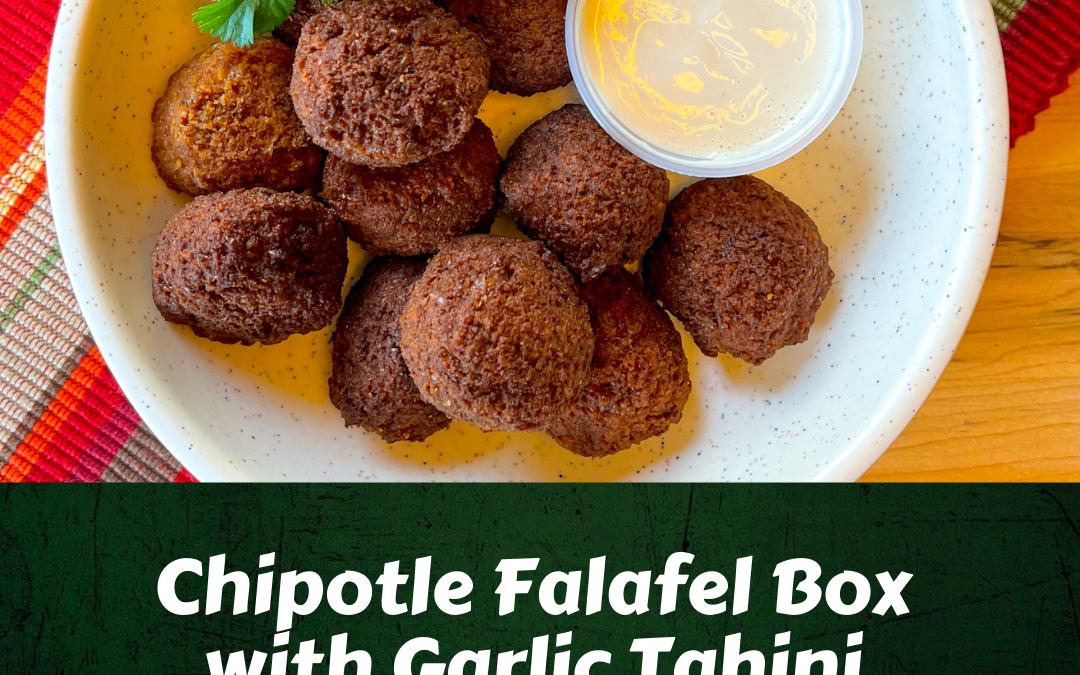 Video ~ Chipotle Falafel Box with Garlic Tahini – Two Minutes with Trazza